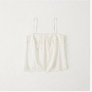 NWT $48 Abercrombie and Fitch Embroidered Off-White Lace Cami in size XS!
